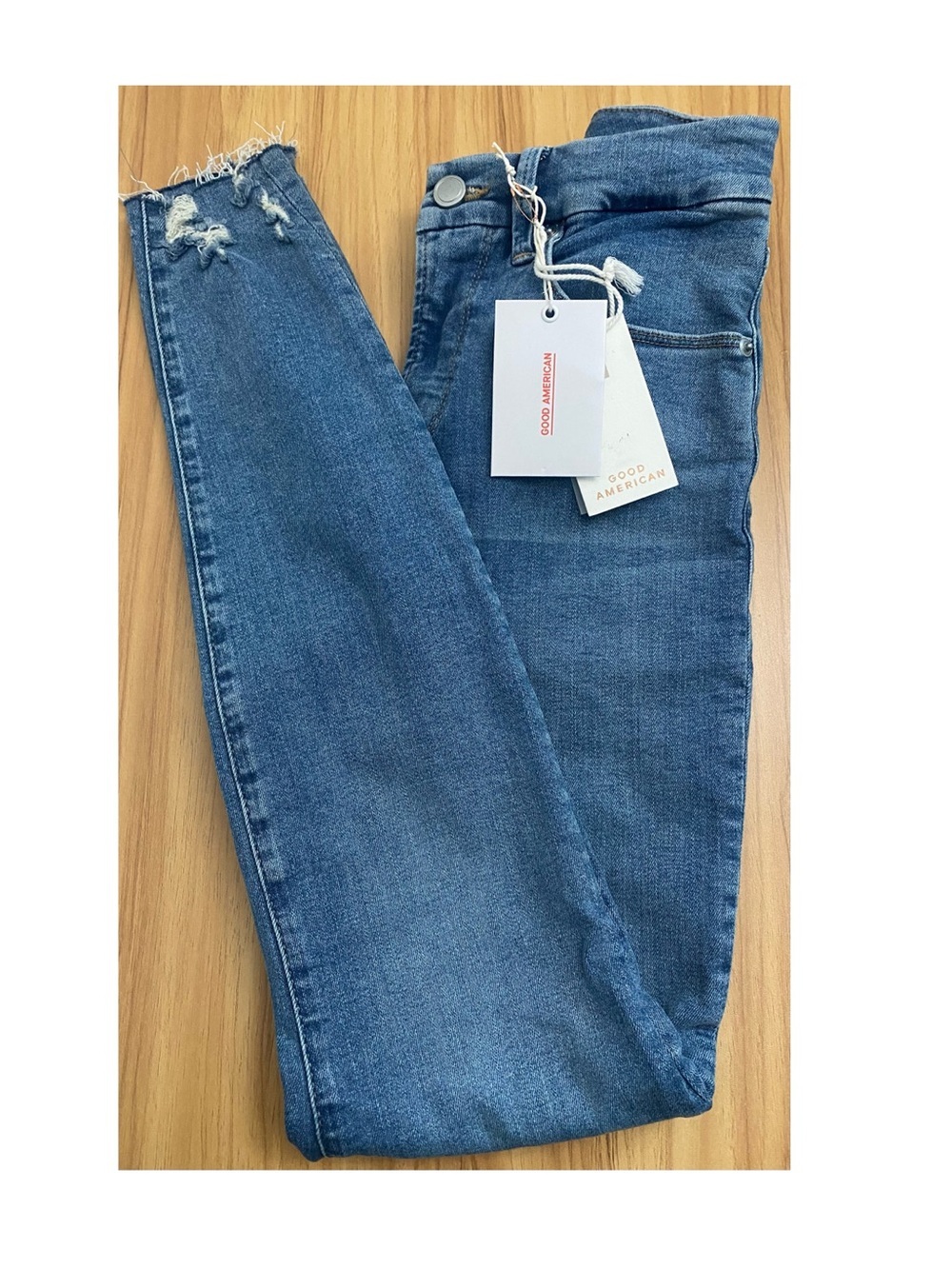NWT Good American Good Legs Skinny Jeans Distressed Hem Size 2/26 RN#15130